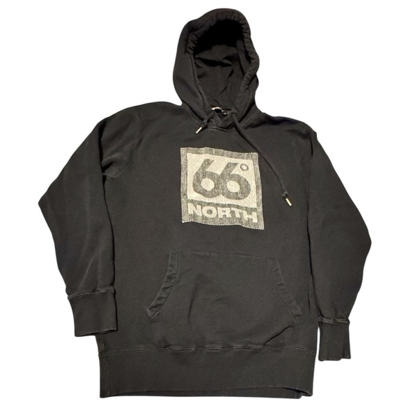 66 North Iceland Black Hoodie Size Small Sweatshirt - Picture 4 of 8